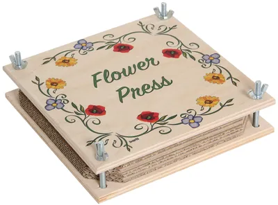 Produktbild von Bartl 111976 Blumenpresse aus Holz 19 cm x 19 cm bunt - Flower Press - Germany. – 19x19cm