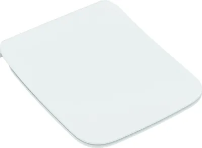 A white toilet seat with a lid, shown from a slightly elevated angle on a white background.