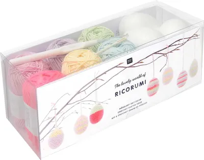 Produktbild von Rico Design Ricorumi Häkelset Ostereier Pastel 6 cm DIY Set Häkeln Ostern