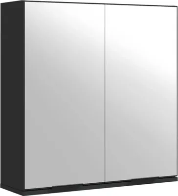 Produktbild von vidaXL Spiegelschrank Schwarz 64x20x67 cm Holzwerkstoff