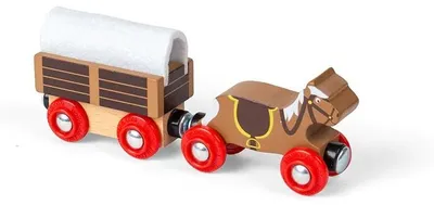 Productafbeelding van Bigjigs Rail Houten treinbaan "Wild West", 62 onderdelen