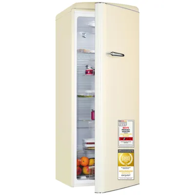 Produktbild von Exquisit Retro Vollraumkühlschrank 225 l | Energieklasse C | leise 37 dB | 54,5 cm schmal | LED-Beleuchtung | RKS325-V-H-160C Magnolienweiss