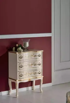 Zdjęcie produktu dla Klasyczna biała komoda, drewniane meble, szafka do przechowywania do salonu