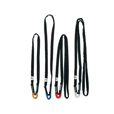 Bandschlinge M. Auge Eye Sling von Singing Rock; fünf schwarze Schlingen mit farbigen Enden für Arbeitssicherheit.