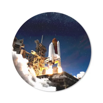Produktbild von MuchoWow® Mauspad Mousepad Rakete - Wolken - Weltraum 20x20 cm - Mousepads - Maus Mat - Pad - Mausunterlage - Schreibtischmatte