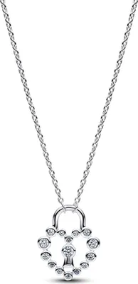 Image de Chaîne PANDORA avec cadenas en forme de cœur couleur argent 394416C01