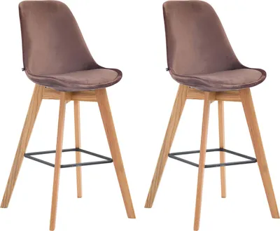Produktbild von 2er Set Barhocker Metz Samt natura - pink