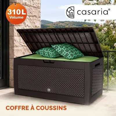 Image de CASARIA Coffre de Rangement Brun Aspect Osier 310L