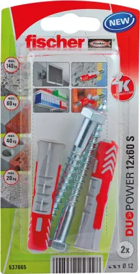 Immagine prodotto di Fischer 537665 screw anchor / wall plug 2 pc(s) Screw & wall plug kit 60 mm
