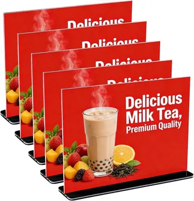 Zdjęcie produktu dla Stojak na dokumenty A4 z przezroczystego akrylu - poziomy - stabilna konstrukcja w kształcie litery "L" - idealny do menu i reklam