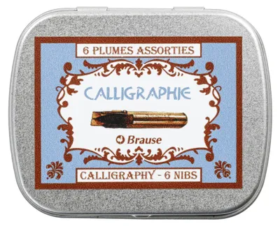 Produktbild von Brause Box m 6 Kalligraphiefedern sort