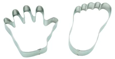Produktbild von 226162-2-teiliges Set „Hand & Fuß“ – Keksformen, Käsefuß und Hand – Edelstahlformen zum Backen von Keksen und Plätzchen