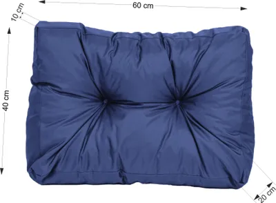 Produktbild von TexDeko Garden Seitenkissen 60x40x20/10cm gesteppt wasserabweisend UV-beständig, Dunkelblau