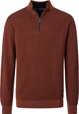 Produktbild von CASAMODA Herren Troyer Zipper Langarm Regular Baumwolle Orange 3XL