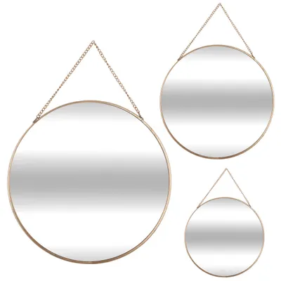 Produktbild von Atmosphera Créateur d'intérieur Wandpiegel 3er Set Glas Metall gold 0,4cm x 29cm