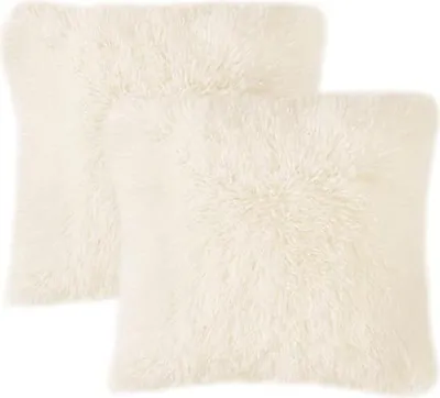 Produktbild von 2er Set Kissenbezüge Künstlich Pelz Sofakissen Dekorative Dekokissen Kuschelkissen Plüschkissen Kuschelig Couchkissen Superweich Kissen Flauschig Kissenbezug für Sofa 40x40 cm Schwarz