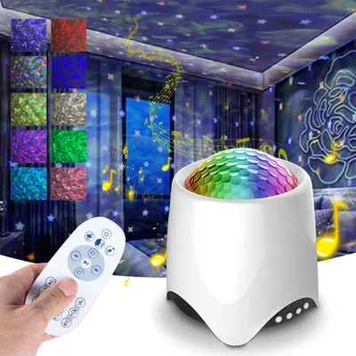 Produktbild von Bluetooth LED Sternenhimmel Projektor Welleneffekt Nachtlicht mit 16 Musik und Timer-Funktion