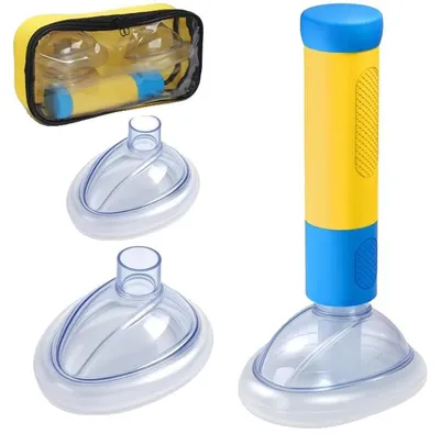 Image de Masque de respiration d'urgence, adapté aux adultes et aux enfants, outil essentiel de premiers secours, 1 ensemble, 1 ensemble