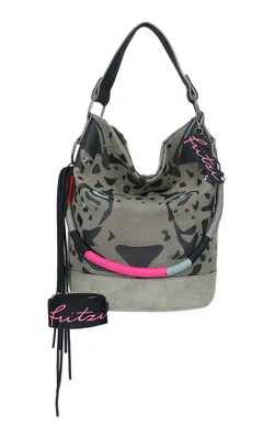 Immagine prodotto di Fritzi aus Preußen borsa a tracolla Izzy07 Olga Limited Canvas Hobo Bag Panther Spotty cachi