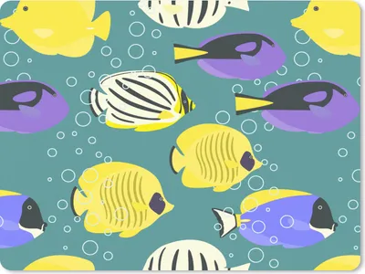 Produktbild von MuchoWow® Mauspad Mousepad Muster - Fisch - Wasser 40x30 cm - Mousepads - Maus Mat - Pad - Mausunterlage - Anti Rutsch