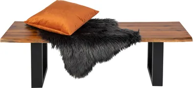 Produktbild von Massivholz Sitzbank 160 x 40 cm Akazie/cognac schwarz ESRA