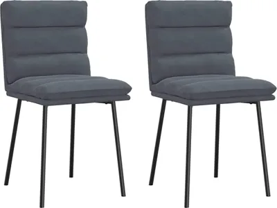 Image de Chaises à manger lot de 2 Gris foncé Velours
