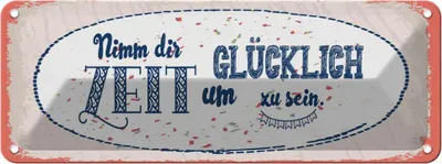 Produktbild von vianmo Blechschild 10x27 cm Nimm dir Zeit um Glücklich sein Spruch Zitat