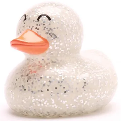 Produktbild von Badeente Glitzer silber Vinyl 6 cm