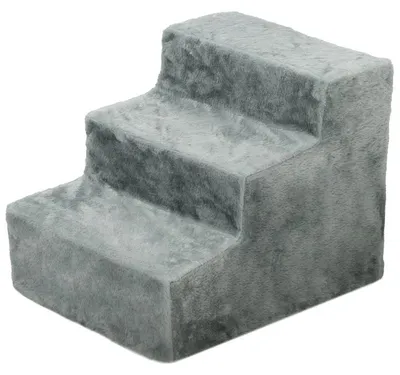 Zdjęcie produktu dla Schodki dla kota do sofy i łóżka – schodki dla zwierząt | Kolor: jasnoszary | Wymiary: 35x46x35 cm