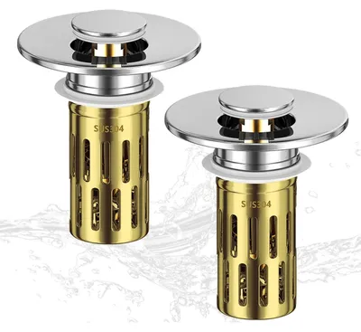 Productafbeelding van Wasbakstop met zeef - 3-in-1 afvoerstoppeling - voor 25-30 mm - 2 stuks