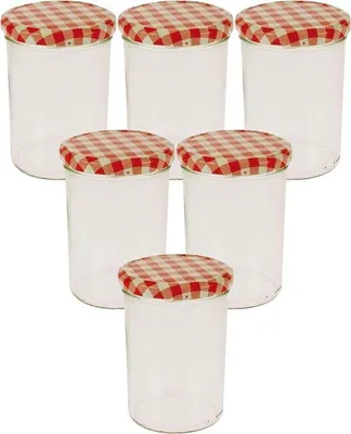 Immagine prodotto di 6 vasetti per marmellata/conserve da 440 ml, con 6 etichette incluse