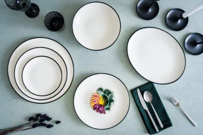 Immagine prodotto di Piatto fondo Bonna - Linea Black - Porcellana - 23 cm