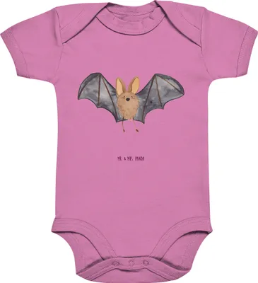 Produktbild von Mr. & Mrs. Panda Strampler Baby Fledermaus Flügel 12. - 18. Monat - Bubble Gum Pink - Geschenk, strampelanzug, Babybody, Lustige Sprüche, overall, babykleidung body