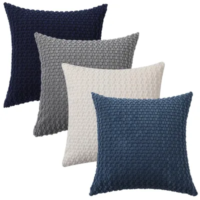 Produktbild von Set mit 4 weichen Kissenbezügen aus Samt, 50 x 50 cm