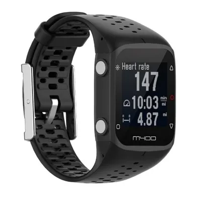 Produktbild von Strap-it Silikonarmband – passend für Polar M400 / M430 (Schwarz)