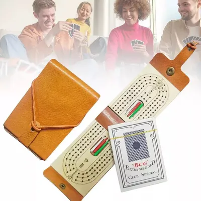 Produktbild von Tragbares Reise-Cribbage-Brett, Taschenspiel, Scoring Boards, Kartenspielbrett