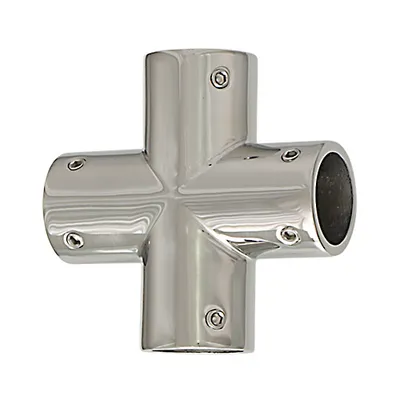 Produktbild von 4-Wege Relingsverbindung für Rohr-Ø 25mm, Länge 84mm