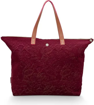 Immagine prodotto di Pip Studio borsa da viaggio borsa a tracolla Tote Bag Velvet Quiltey Days Red bordeaux