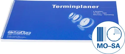 Produktbild von Terminplaner Organizer Terminbuch für Praxis & Therapie 4 Spalten 15 Min Mo.-Sa.