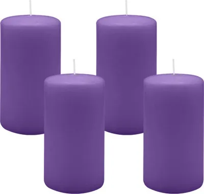 Produktbild von 4er Set Adventskranzkerzen Lila Ø 70 x 130 mm