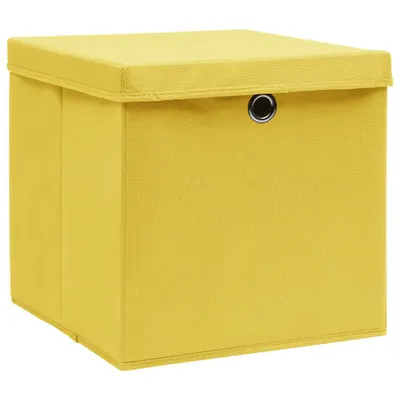 Image de vidaXL Boîtes de rangement avec couvercles 4 pcs. 28x28x28 cm jaune