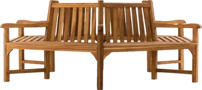 Produktbild von Baumbank NEBEL - Holz Teak 250x250x93 cm | Kreisrunde Sitzbank Mit Lehne Baumbank Gartenbank Für Baum