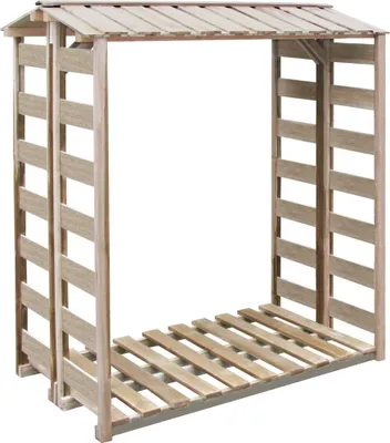 Produktbild von HOMMIE Brennholz-Lagerschuppen 150x90x176cm - elegantes Design - Feuerholzregal/Kaminholzregal - Kiefernholz Imprägniert Promotion795368 - Kaminholzregale