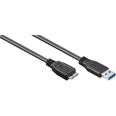 Produktbild von goobay USB 3.0 A/Micro USB 3.0 B Kabel 3,0 m schwarz, 1 St.