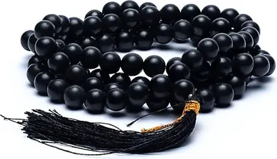 Image de Mala Agate Noire 108 Perles - 0,8 Cm