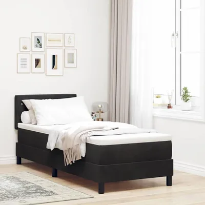 Zdjęcie produktu dla Maison Exclusive - Łóżko z sprężyną LED z materacem Czarny 80 x 200 cm Aksamit
