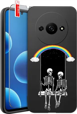 Zdjęcie produktu dla Etui Do Xiaomi Redmi A3 Wzory Czaszka Szkielet Halloween Case + Szkło 9H