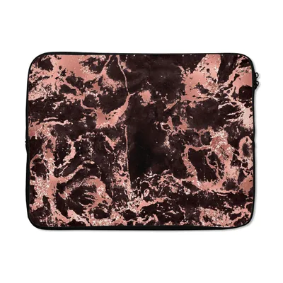 Produktbild von MuchoWow® Laptop Hülle 17 Zoll Laptoptasche Marmor - Roségold - Steine - Zipper - Schutzabdeckung