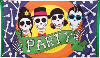 Produktbild von Day of the Dead Halloween Flagge Skull Party 150 x 90 cm