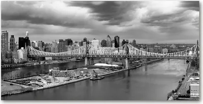 Produktbild von Tulup Glas-Bild -140x70- Wandkunst Dekorative Wand für Küche & Wohnzimmer - Landschaften - New York - Schwarzweiß